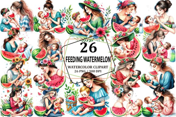 Download Feeding Watermelon Mothers Day Clipart - Feeding Collection