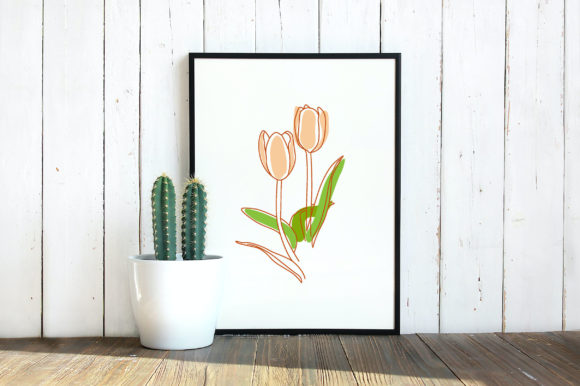 Download Two Tulips Flowers Line Drawing Art - Raw Collection