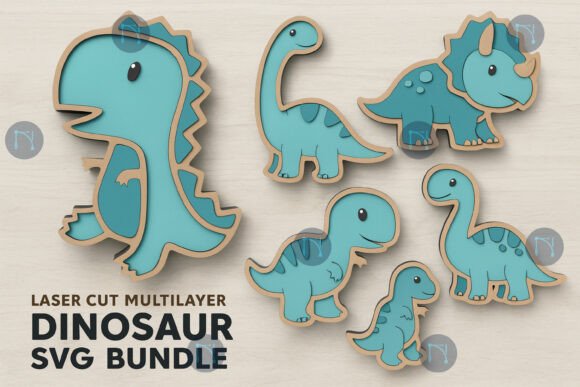 Download Laser Cut Multilayer Dinosaur SVG Bundle - Dinosaur Collection