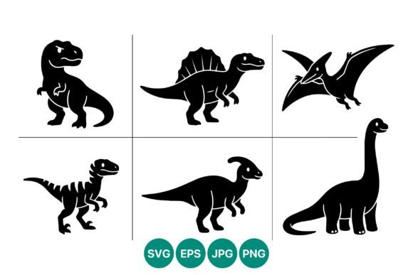 Download Dinosaur Silhouette Vector Art Set - Dinosaur Collection