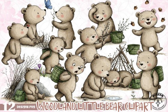 Download Woodland Little Bear Clipart PNG - Little bear clipart Collection