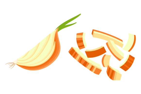 Download Cutted Onion Icon. Cartoon Raw Vegetable - Raw Collection