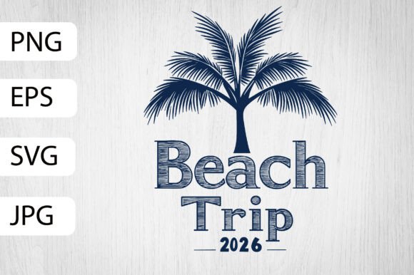 Download Beach Trip 2026 Vintage Palm Tree Design - Premium Resources
