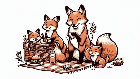 Download Fox Family Picnic - Family picnic Collection
