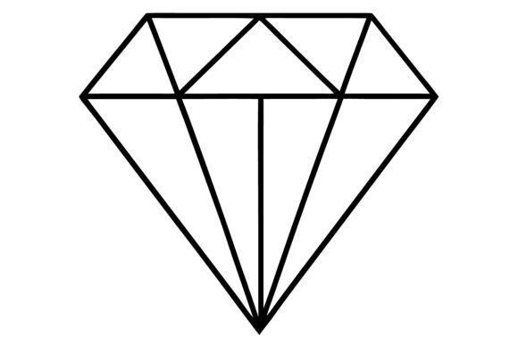 Download Simple Black Diamond Line Drawing - Raw Collection