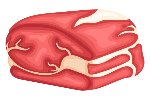 Download Raw Meat Cartoon Icon. Uncooked Fat Food - Raw Collection