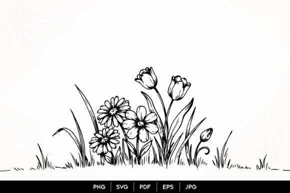 Download Wildflower Garden Sketch SVG Bundle - Premium Resources