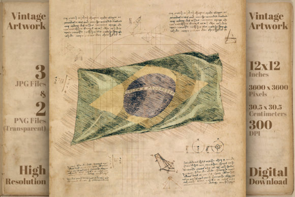 Download Flag Brazil Retro World Country Drawing - Raw Collection