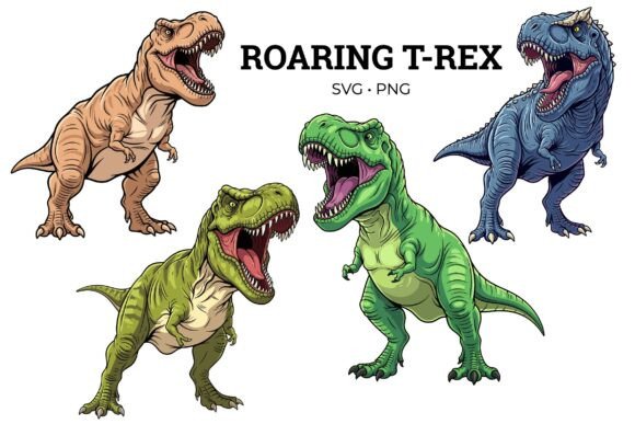 Download Roaring T-Rex Dinosaur Clipart Set - Dinosaur Collection