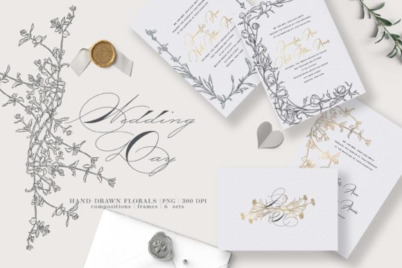 Download Hand-Drawn Delicate Florals Wedding Sets - Raw Collection
