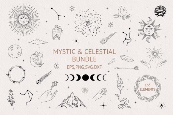 Download Hand Drawn Mystic &amp; Celestial Bundle - Raw Collection
