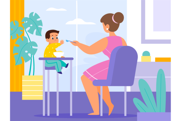 Download Baby Feeding Room. Mom Gives Food Toddle - Feeding Collection
