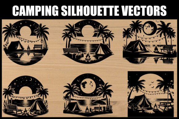 Download Tropical Camping Silhouette Bundle - Premium Resources