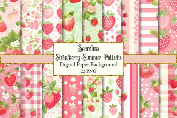 Download Strawberry Summer Seamless Patterns - Raw Collection