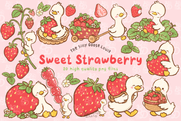 Download Sweet Strawberry Goose Clipart - Raw Collection
