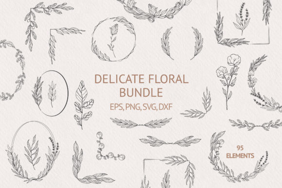 Download Hand Drawn Delicate Floral Bundle - Raw Collection