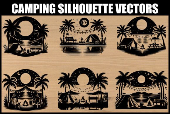 Download Tropical Camping Silhouette Bundle - Premium Resources