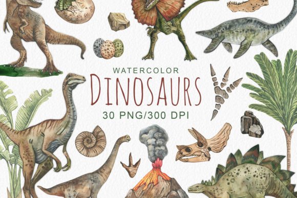 Download Watercolor Dinosaur Clipart - Dinosaur Collection